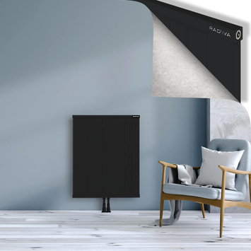 Rio Dekoratif Alüminyum Radyatör 900x904 Siyah Alt Orta 50mm
