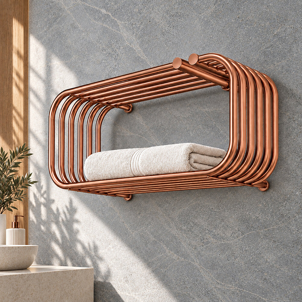 Santorini Decorative Towel Rail 700x330 Copper - 1