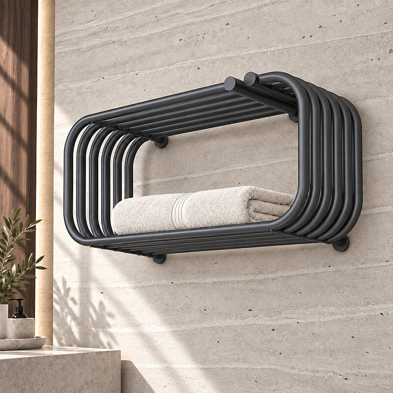 Santorini Decorative Towel Rail 700x330 Anthracite
