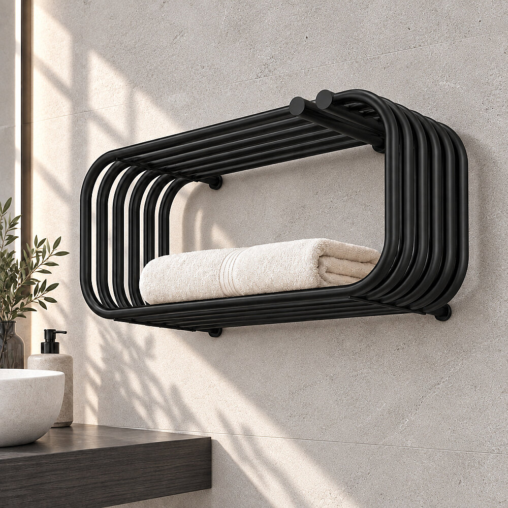 Santorini Sèche-serviettes Décoratif 700x330 Noir - 1