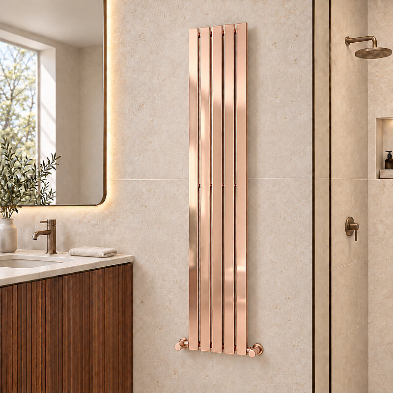 Silba Decorative Towel Rail 340x1800 Rose Gold
