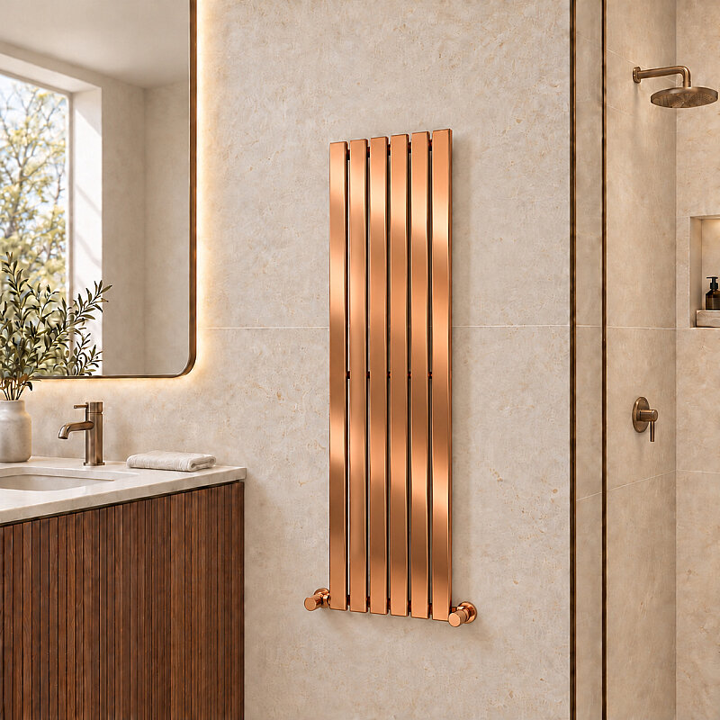 Silba Decorative Towel Rail 410x1500 Copper