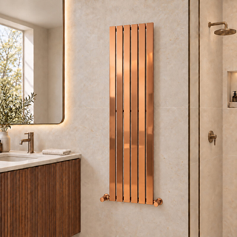 Silba Decorative Towel Rail 410x1800 Copper