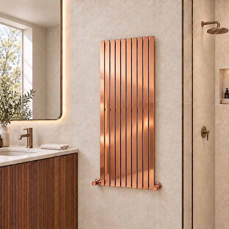 Silba Decorative Towel Rail 550x1500 Copper