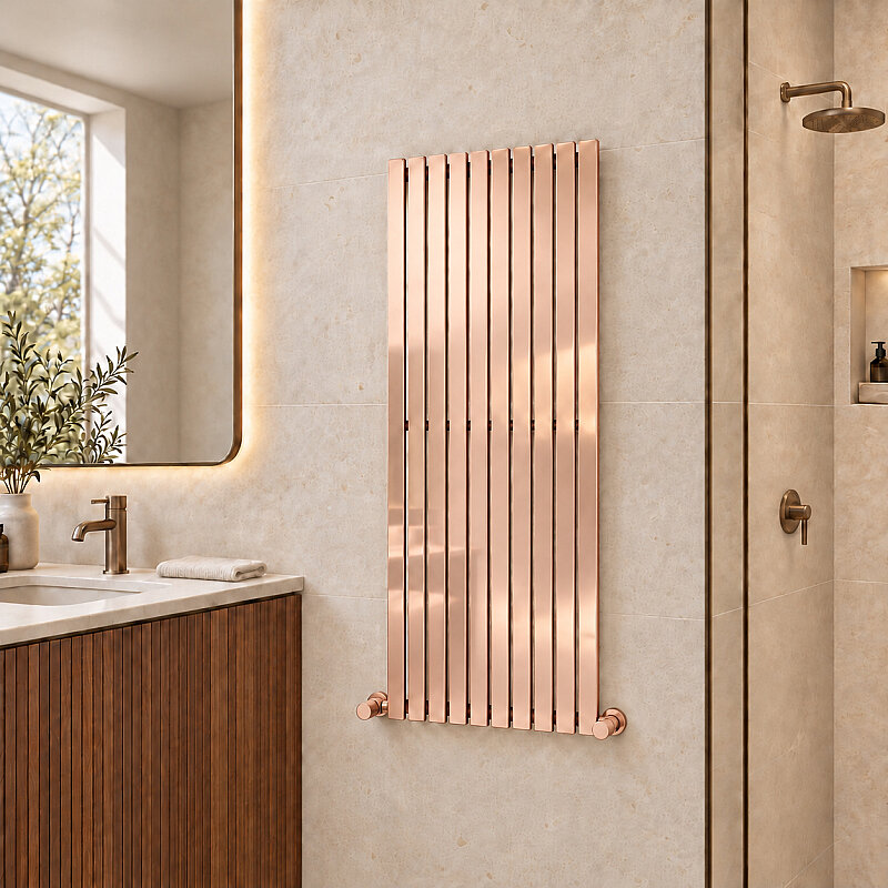 Silba Decorative Towel Rail 550x1500 Rose Gold