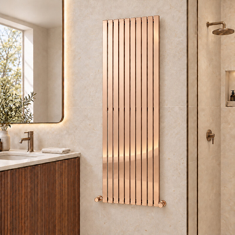 Silba Decorative Towel Rail 550x1800 Rose Gold