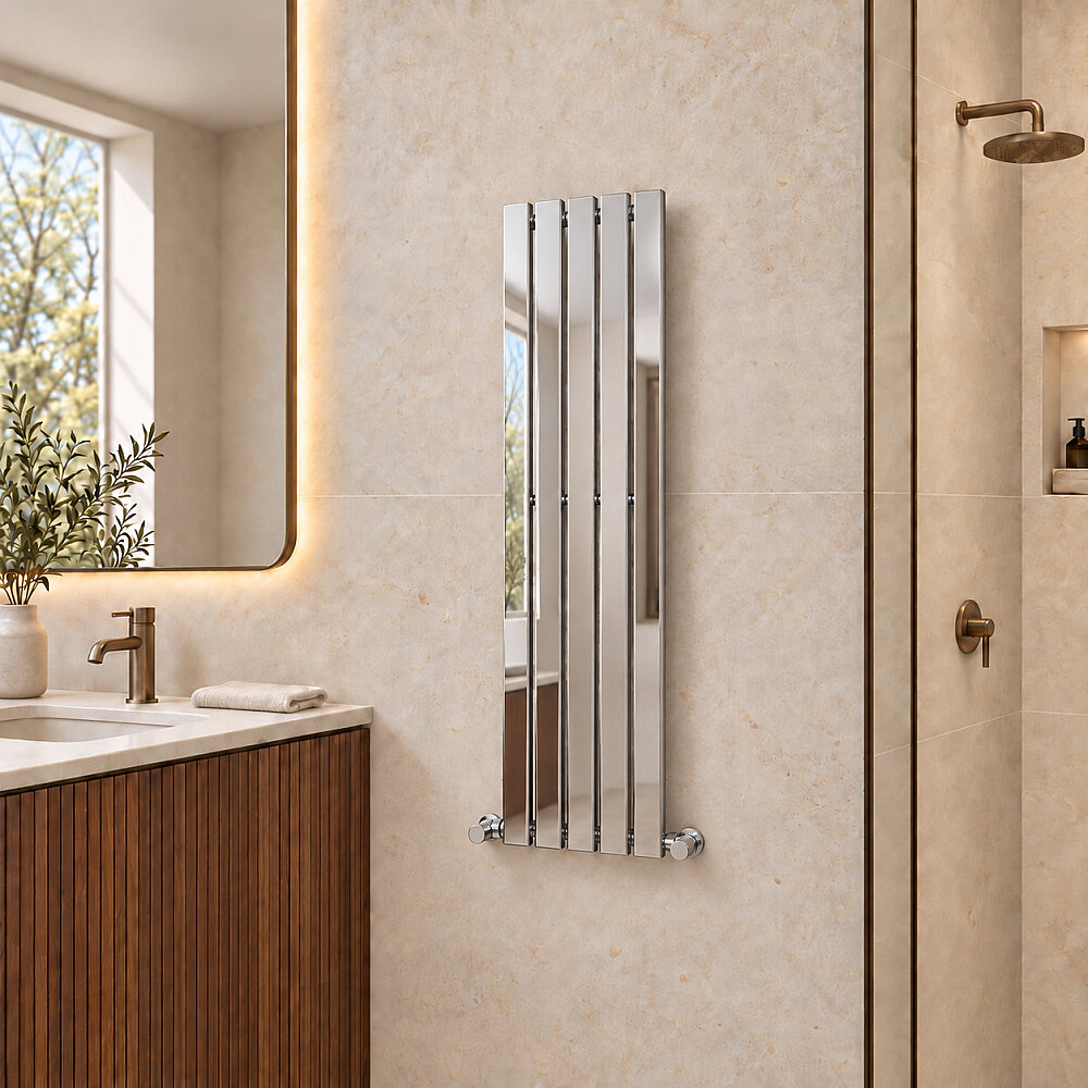 Silba Decorative Towel Rail 340x1500 Chrome - 1