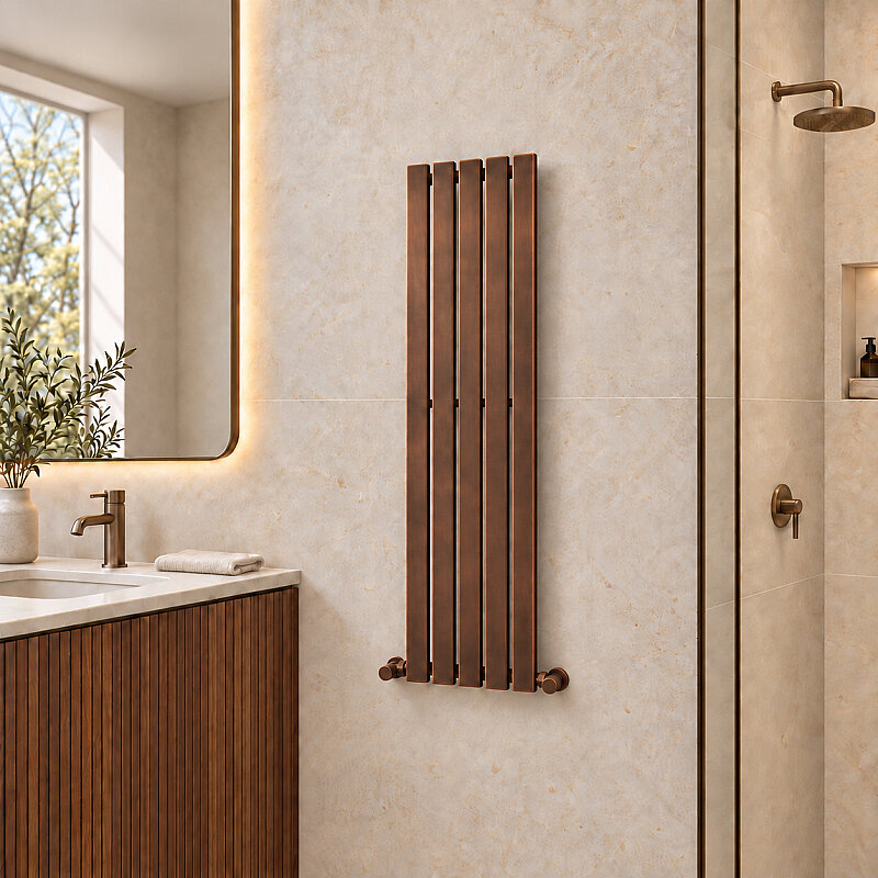 Silba Decorative Towel Rail 340x1500 Antique Copper