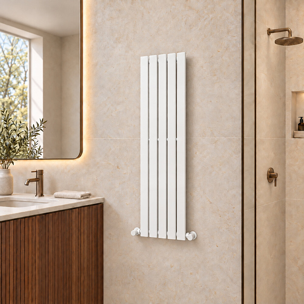 Silba Decorative Towel Rail 340x1500 White - 1