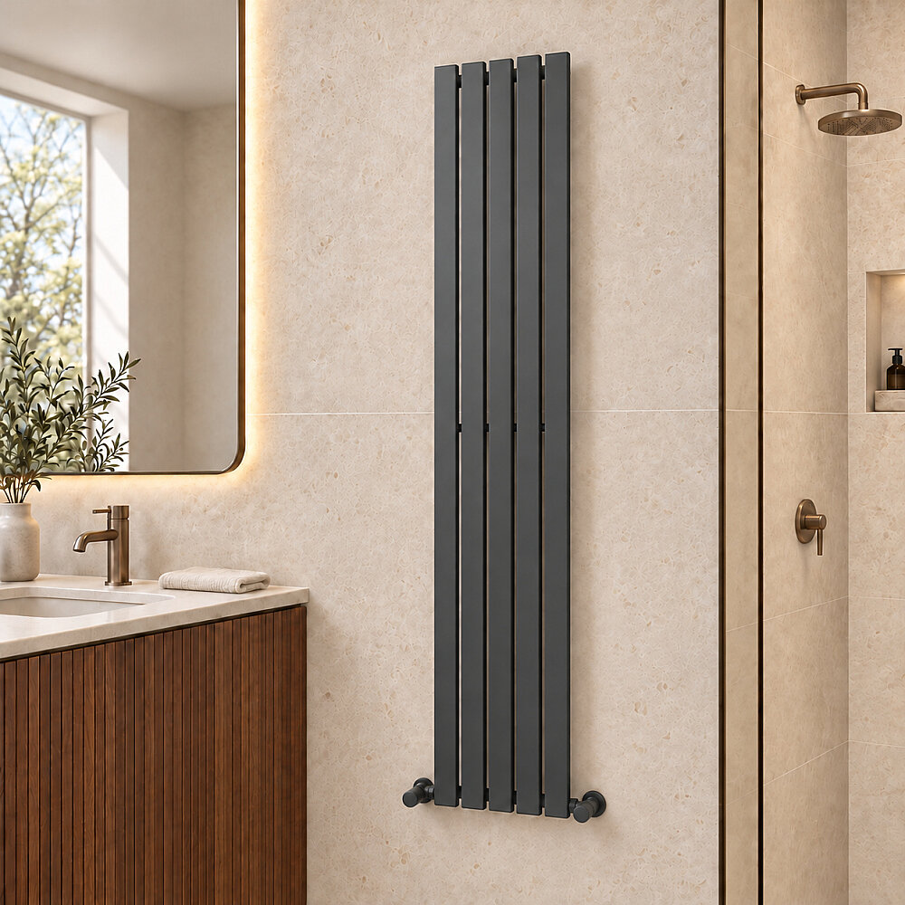 Silba Decorative Towel Rail 340x1800 Anthracite - 1