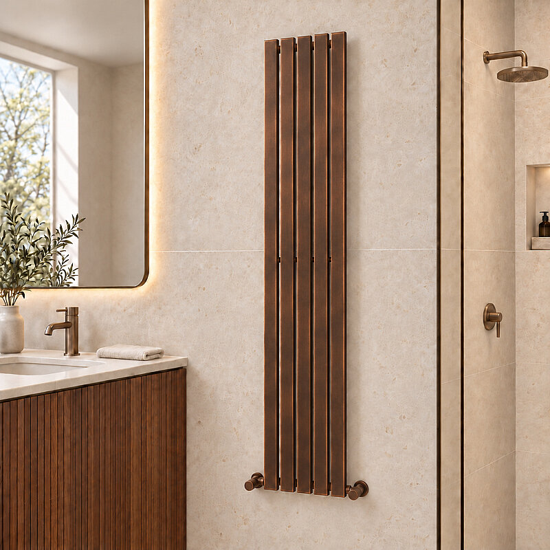 Silba Decorative Towel Rail 340x1800 Antique Copper