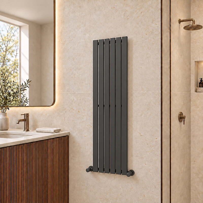 Silba Decorative Towel Rail 410x1500 Anthracite