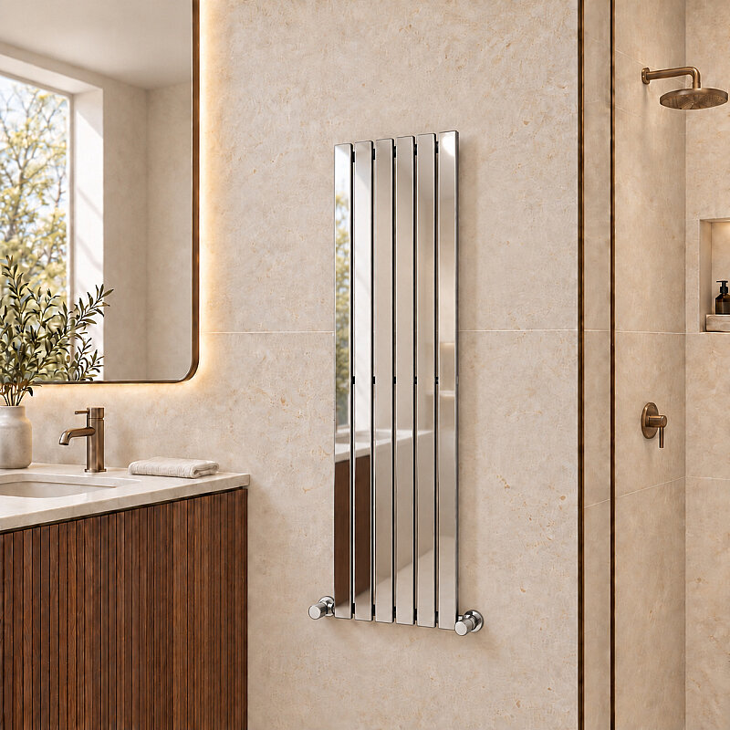 Silba Decorative Towel Rail 410x1500 Chrome
