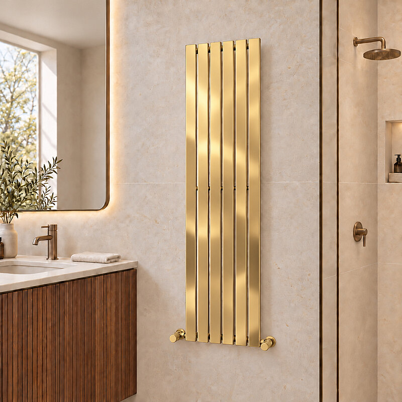 Silba Decorative Towel Rail 410x1800 Gold