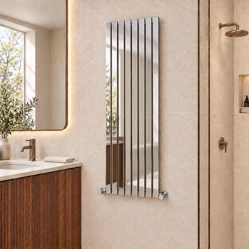 Silba Decorative Towel Rail 480x1500 Chrome