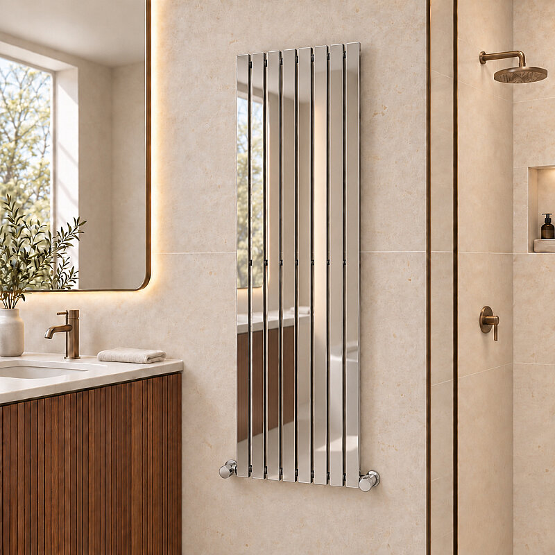 Silba Decorative Towel Rail 480x1800 Chrome