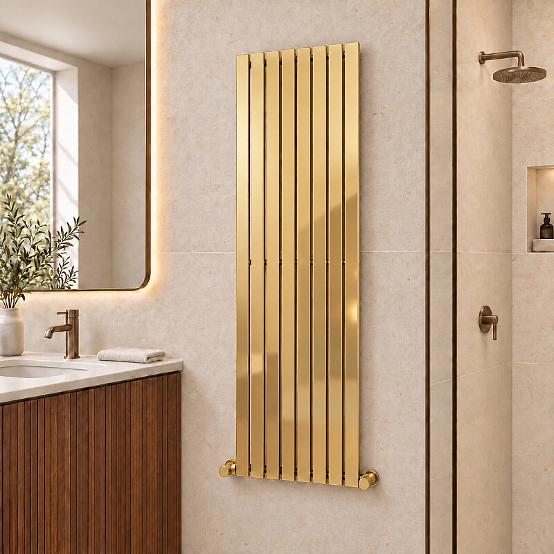 Silba Decorative Towel Rail 480x1800 Gold