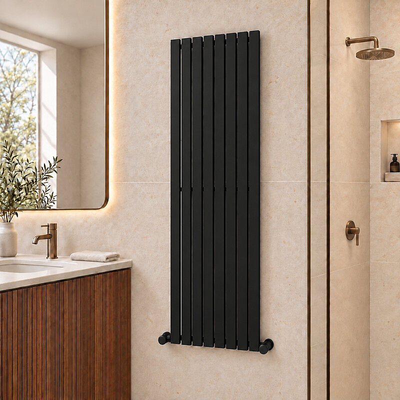 Silba Decorative Towel Rail 480x1800 Black