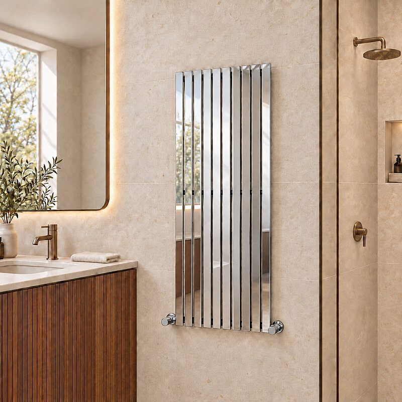 Silba Decorative Towel Rail 550x1500 Chrome
