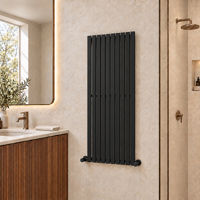 Silba Decorative Towel Rail 550x1500 Black