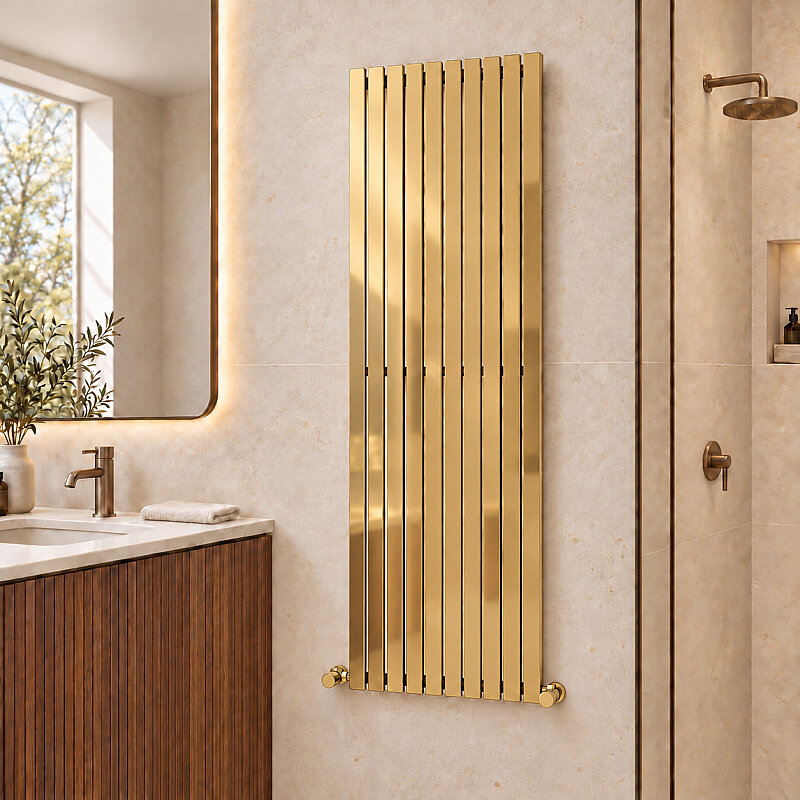 Silba Decorative Towel Rail 550x1800 Gold