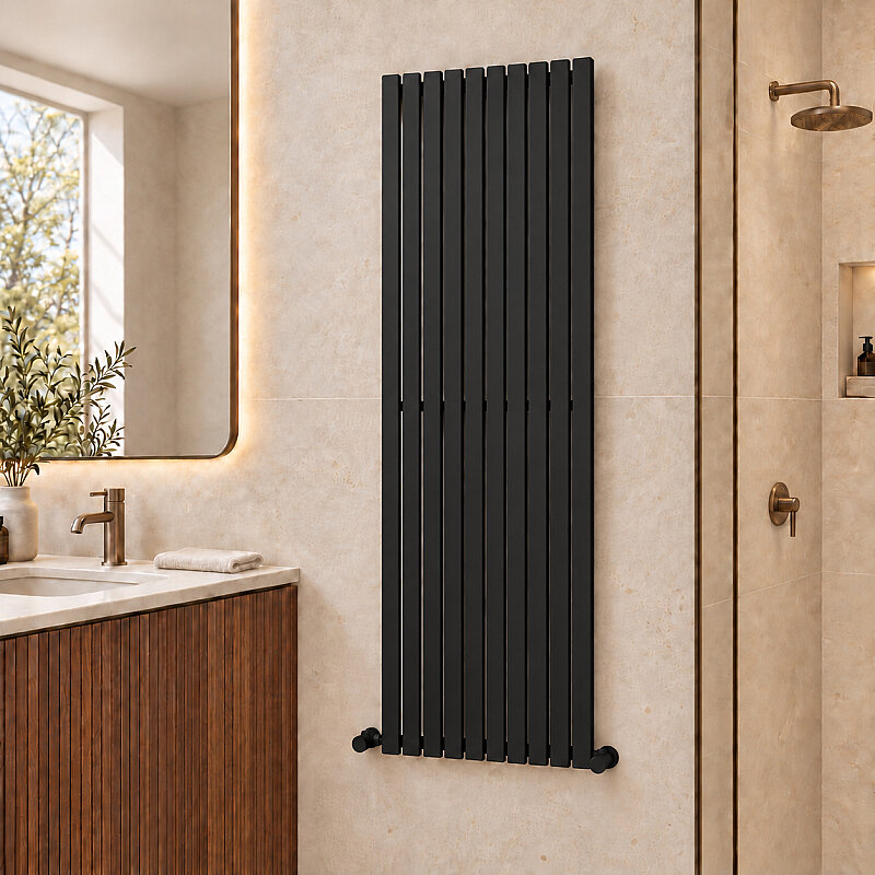 Silba Decorative Towel Rail 550x1800 Black