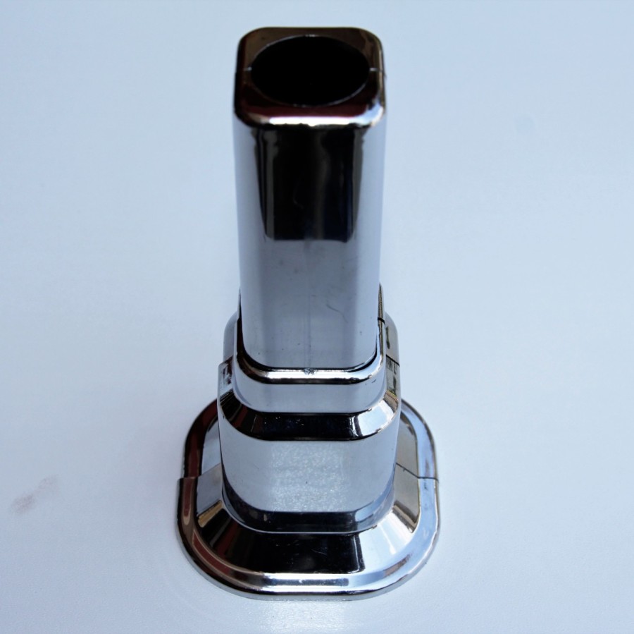 Single Radiator Tube Hiding Sleeve Square Locked Plastic Chrome - 1