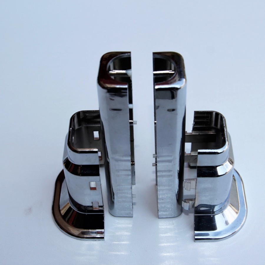 Single Radiator Tube Hiding Sleeve Square Locked Plastic Chrome - 3