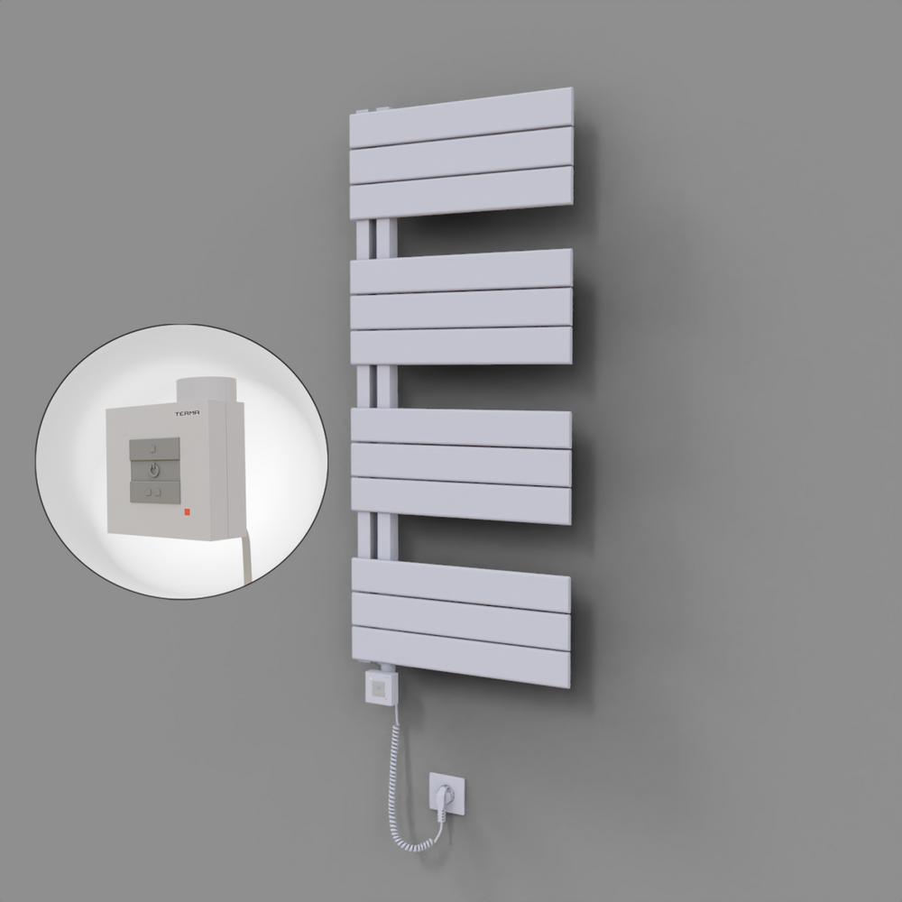 Sirius Dekoratif Elektrikli Havlupan 500x1150 Beyaz (KTX1 Termostat) 600W Spiral Kablolu - 1