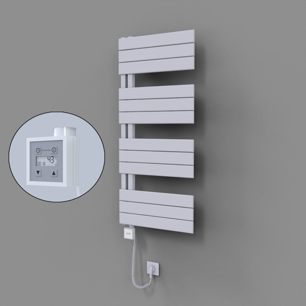 Sirius Dekoratif Elektrikli Havlupan 500x1150 Beyaz (KTX3 Termostat) 600W Spiral Kablolu - 1