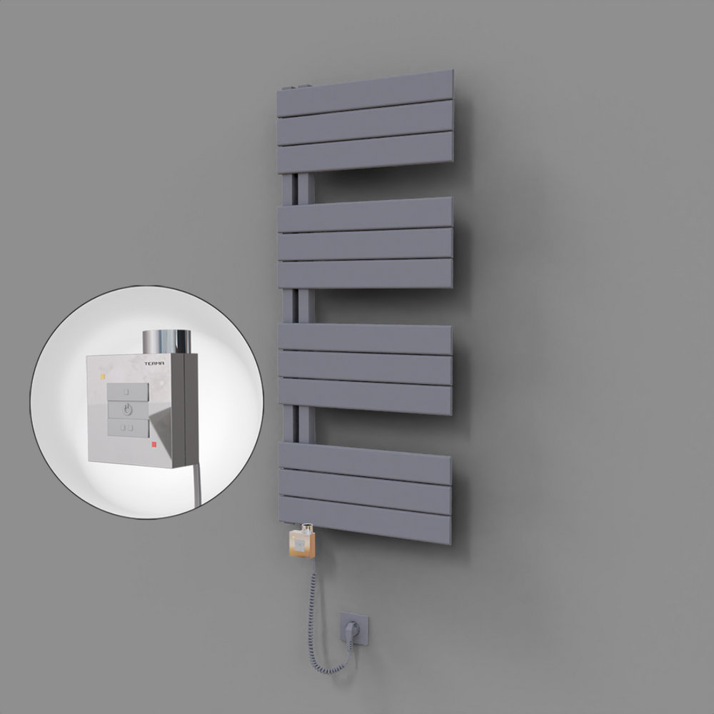 Sirius Dekoratif Elektrikli Havlupan 500x1150 Gri (KTX1 Termostat) 600W Spiral Kablolu - 1