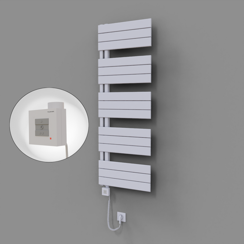 Sirius Dekoratif Elektrikli Havlupan 500x1400 Beyaz (KTX1 Termostat) 600W Spiral Kablolu 