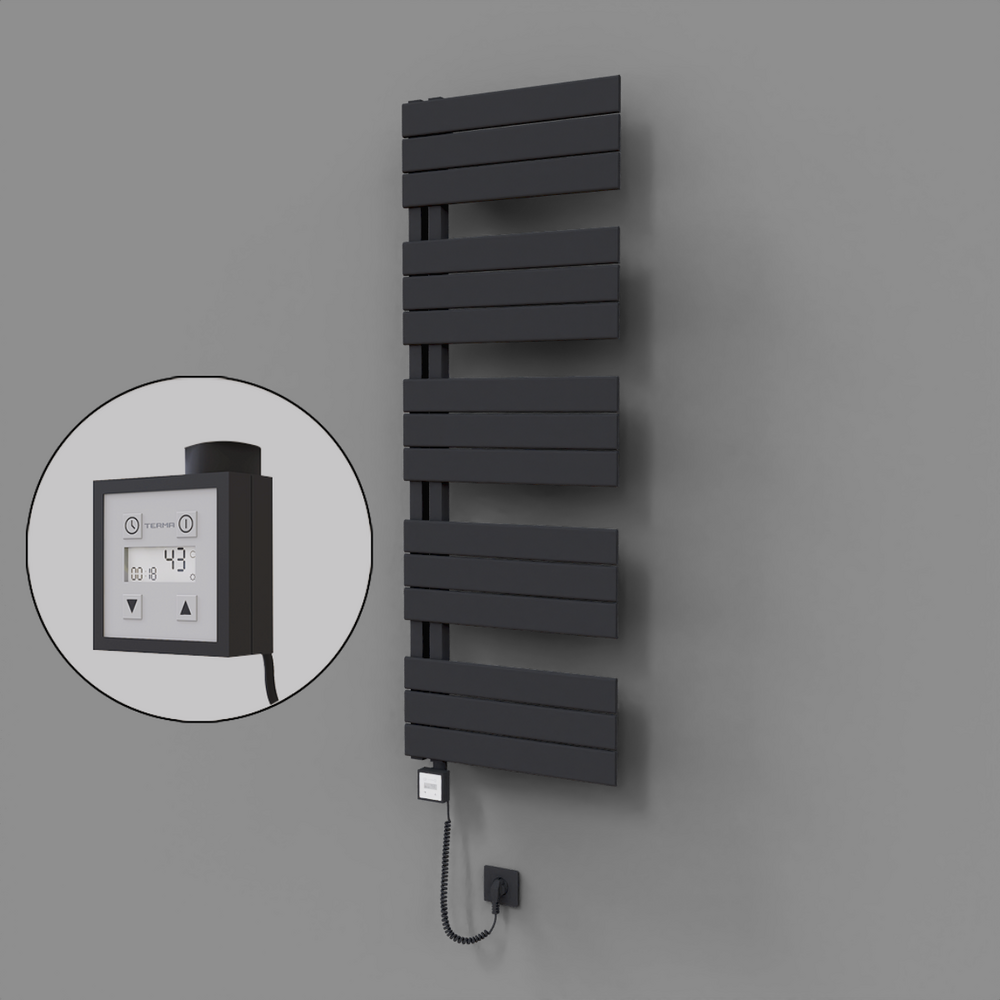 Sirius Dekoratif Elektrikli Havlupan 500x1400 Koyu Antrasit (KTX3 Termostat) 600W Spiral Kablolu - 1