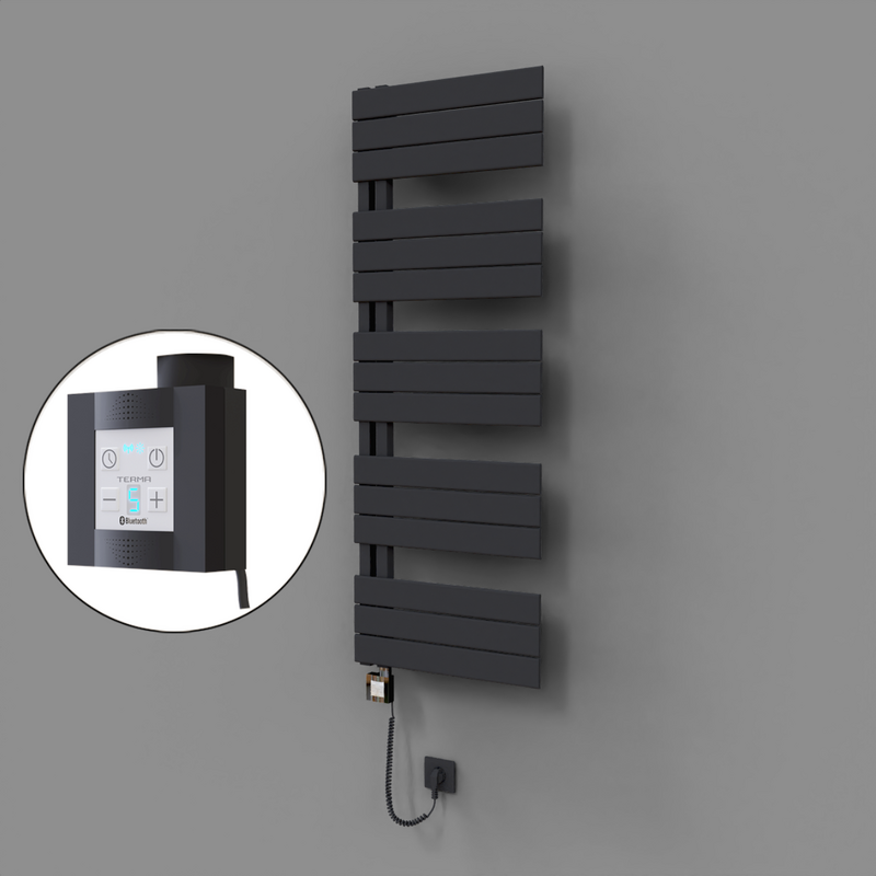 Sirius Dekoratif Elektrikli Havlupan 500x1400 Koyu Antrasit (KTX4 Termostat) 600W Spiral Kablolu 