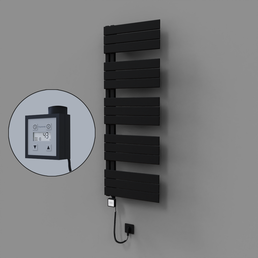 Sirius Dekoratif Elektrikli Havlupan 500x1400 Siyah (KTX3 Termostat) 600W Spiral Kablolu - 1