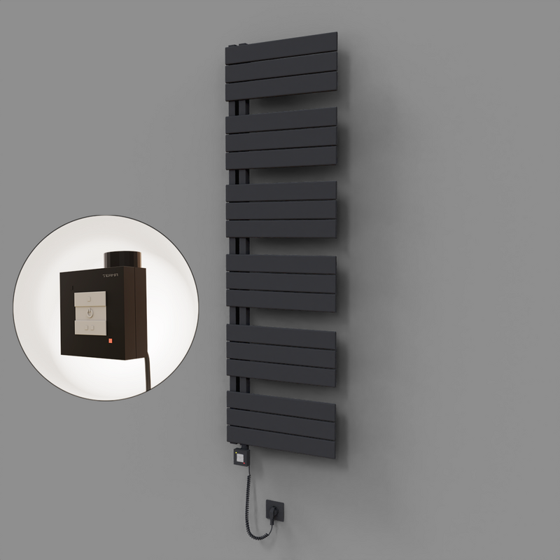 Sirius Dekoratif Elektrikli Havlupan 500x1640 Koyu Antrasit (KTX1 Termostat) 1000W Spiral Kablolu 