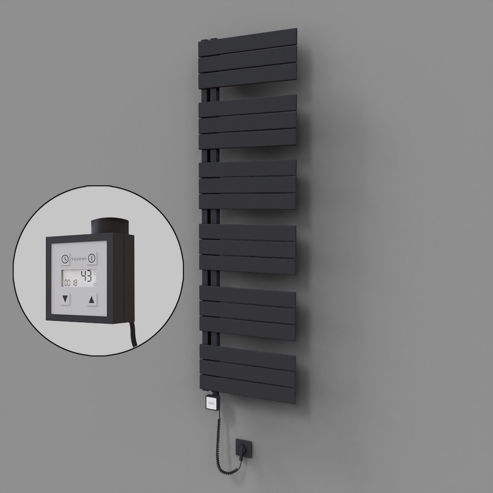 Sirius Dekoratif Elektrikli Havlupan 500x1640 Koyu Antrasit (KTX3 Termostat) 1000W Spiral Kablolu - 1