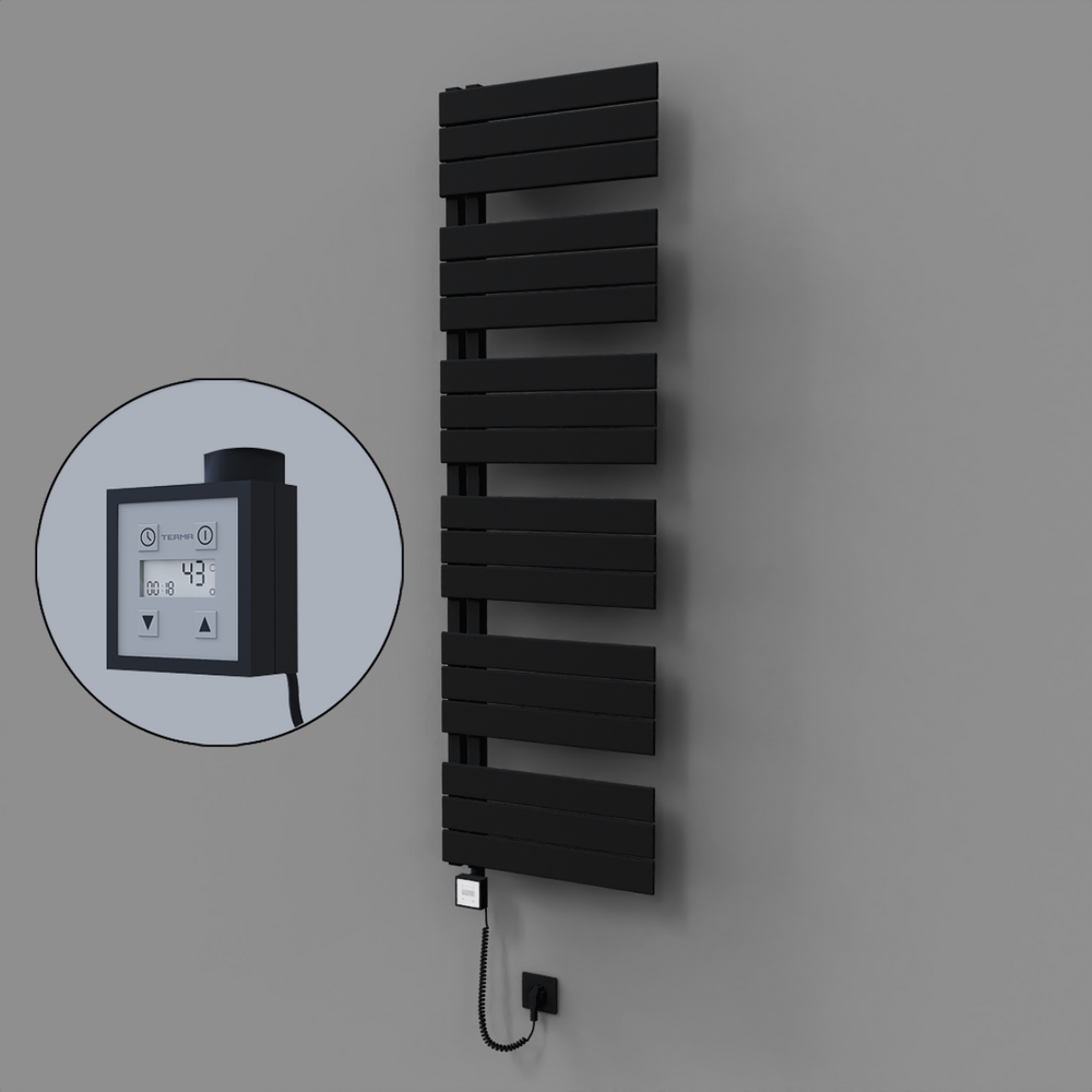 Sirius Dekoratif Elektrikli Havlupan 500x1640 Siyah (KTX3 Termostat) 1000W Spiral Kablolu - 1