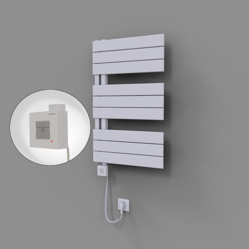 Sirius Dekoratif Elektrikli Havlupan 500x800 Beyaz (KTX1 Termostat) 300W Spiral Kablolu 