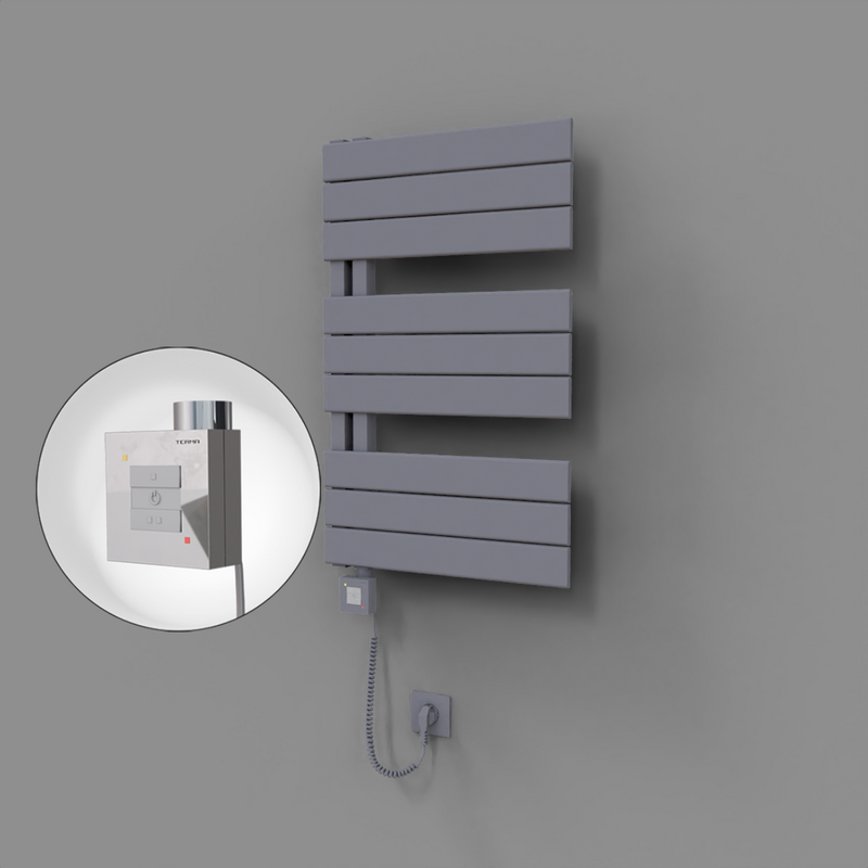 Sirius Dekoratif Elektrikli Havlupan 500x800 Gri (KTX1 Termostat) 300W Spiral Kablolu 