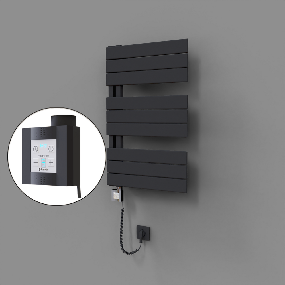 Sirius Dekoratif Elektrikli Havlupan 500x800 Koyu Antrasit (KTX4 Termostat) 300W Spiral Kablolu - 1