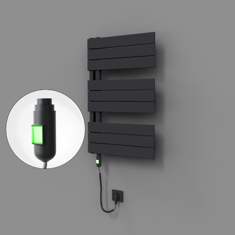 Sirius Dekoratif Elektrikli Havlupan 500x800 Koyu Antrasit (On/Off Düğmeli) 300W 