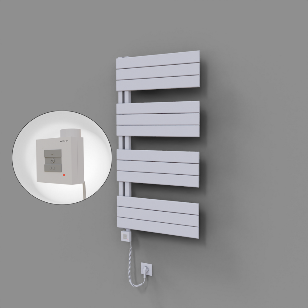 Sirius Dekoratif Elektrikli Havlupan 600x1150 Beyaz (KTX1 Termostat) 600W Spiral Kablolu - 1
