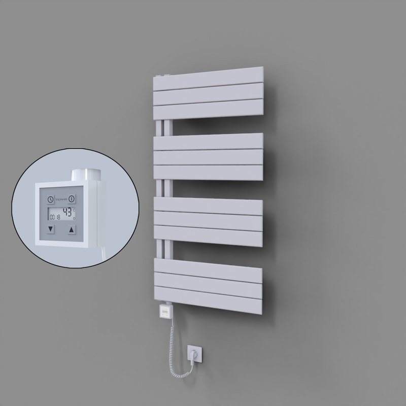 Sirius Dekoratif Elektrikli Havlupan 600x1150 Beyaz (KTX3 Termostat) 600W Spiral Kablolu 