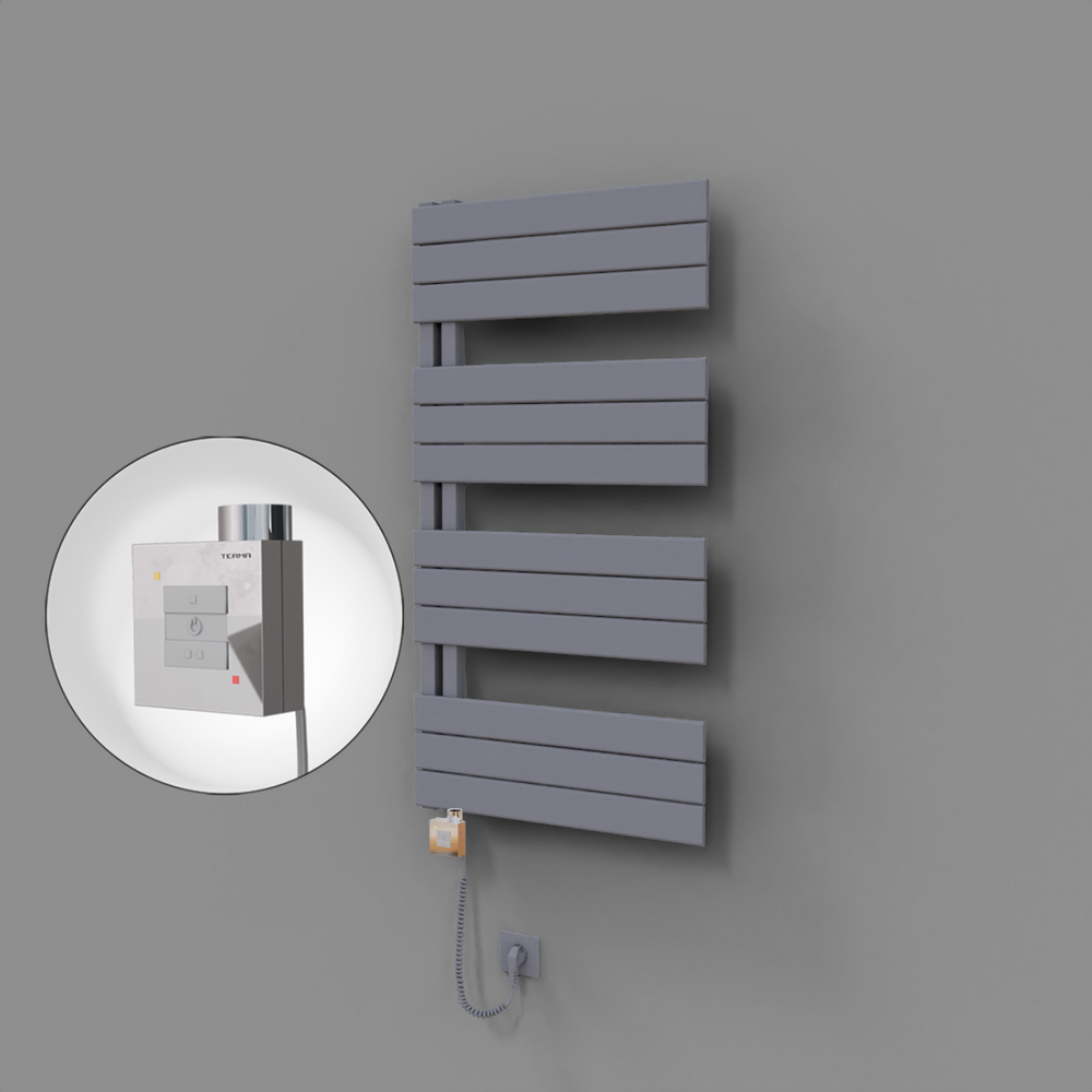 Sirius Dekoratif Elektrikli Havlupan 600x1150 Gri (KTX1 Termostat) 600W Spiral Kablolu - 1
