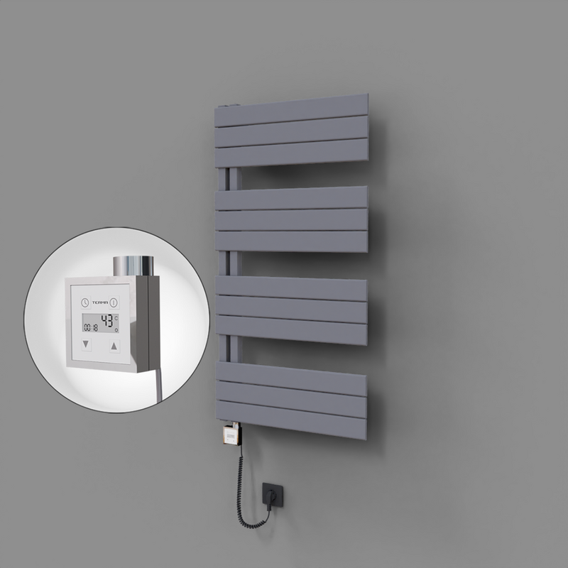 Sirius Dekoratif Elektrikli Havlupan 600x1150 Gri (KTX3 Termostat) 600W Spiral Kablolu 