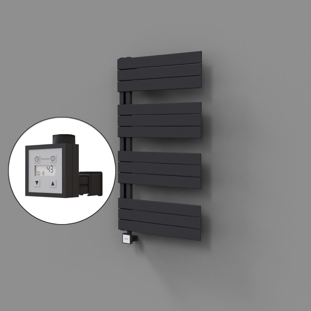 Sirius Dekoratif Elektrikli Havlupan 600x1150 Koyu Antrasit (KTX3 Termostat) 600W - 1