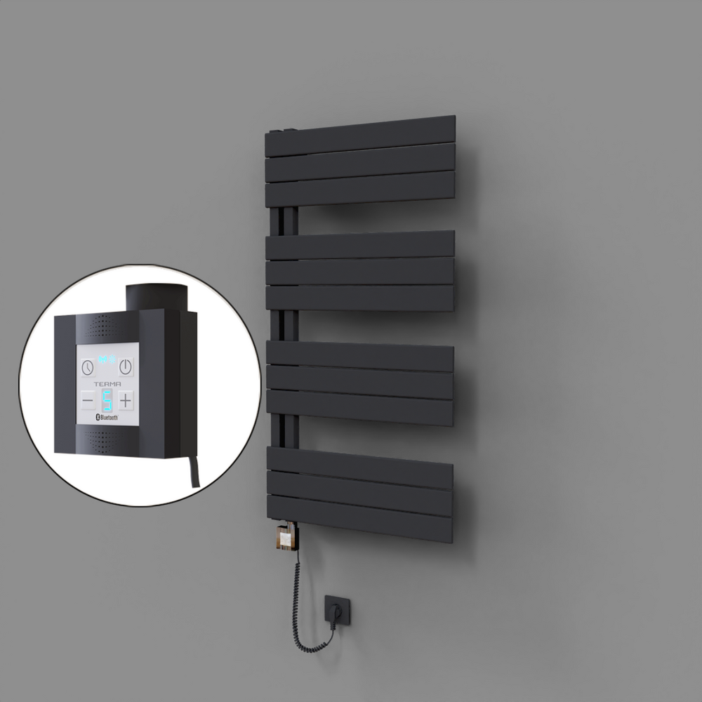 Sirius Dekoratif Elektrikli Havlupan 600x1150 Koyu Antrasit (KTX4 Termostat) 600W Spiral Kablolu - 1