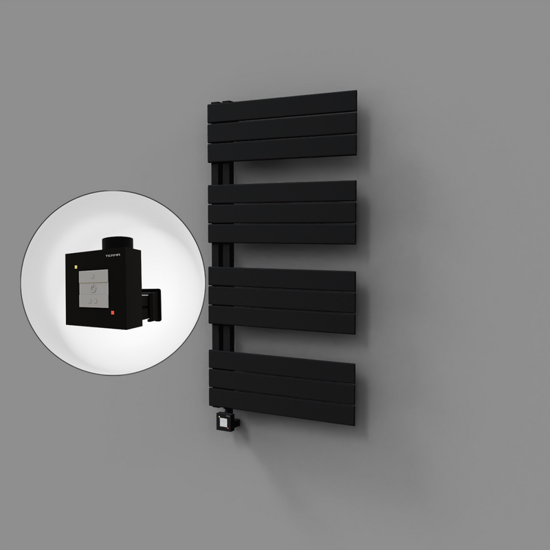 Sirius Dekoratif Elektrikli Havlupan 600x1150 Siyah (KTX1 Termostat) 600W 