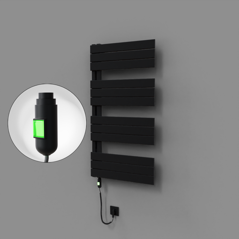 Sirius Dekoratif Elektrikli Havlupan 600x1150 Siyah (On/Off Düğmeli) 600W 